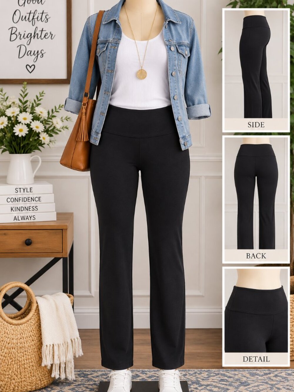Style & Co Black Straight Leg Yoga Pants – Size M